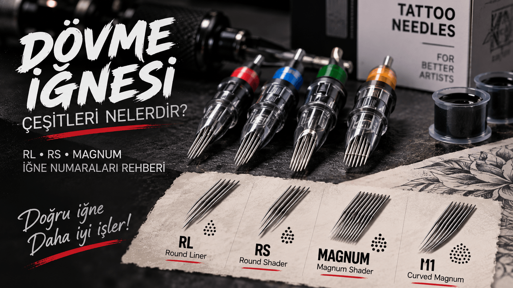 RL Round Liner dövme iğnesi grubu örnek görseli