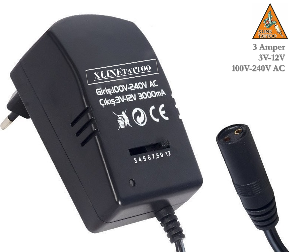 3AMPER 12V TATTOO DÖVME MAKİNESİ ADAPTÖRÜ