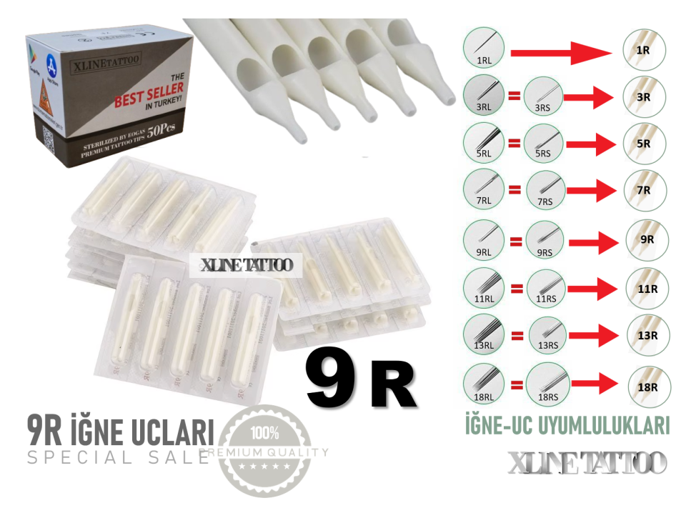 TEK KULLANIMLIK 9R DÖVME İĞNE UÇLARI