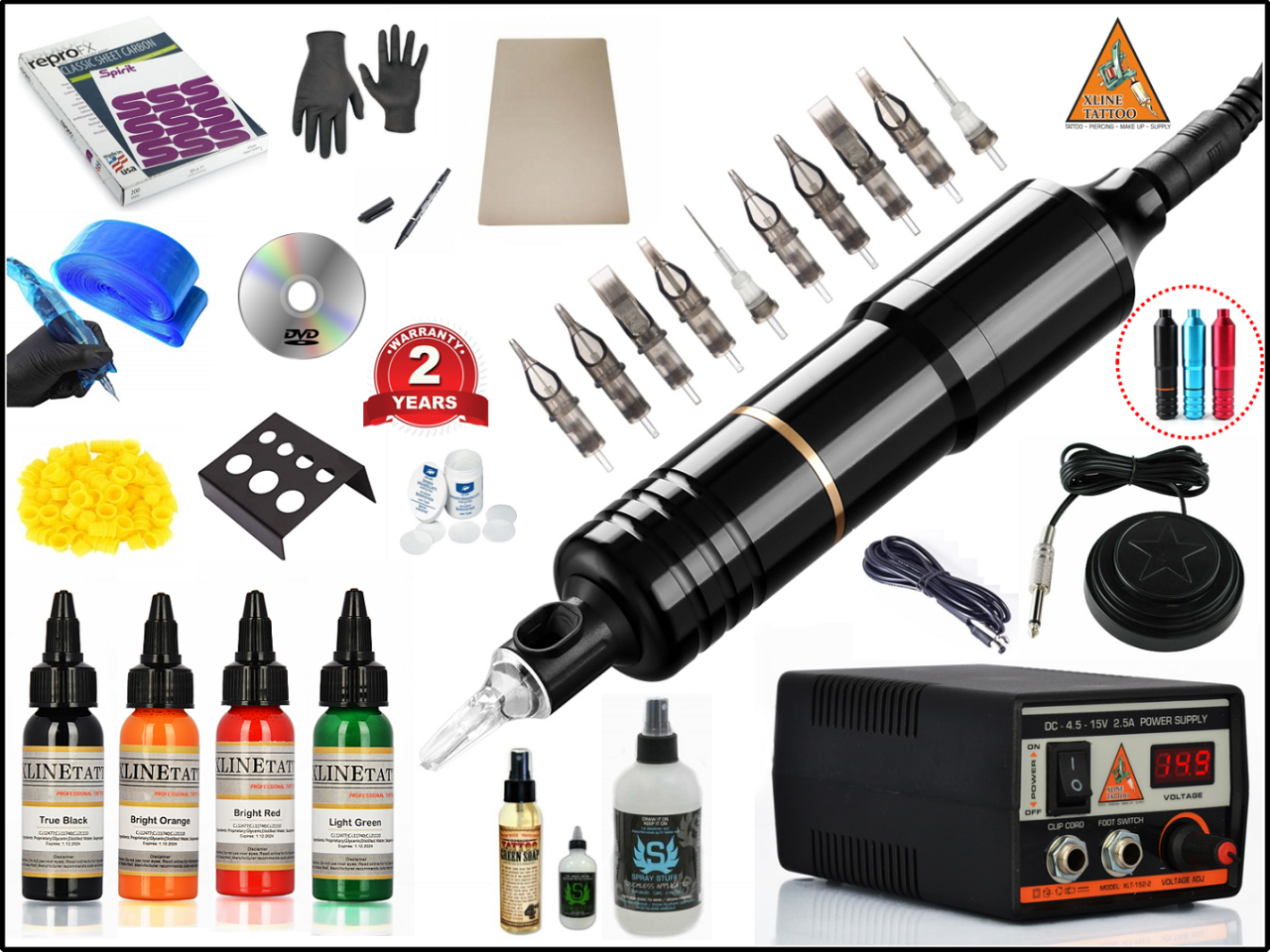 XL-5338A HYBRID ÇANTALI BLACK TATTOO PEN DÖVME MAKİNASI SETİ - MABUCHI MOTOR